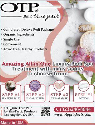 Most popular all in one Luxury Pedi Spa Treatments.  Made in USA and None Toxic.