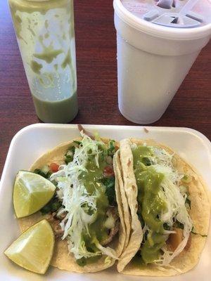 carnitas tacos and agua de Jamaica....it is very good!