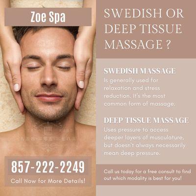 Zoe Spa
 40 Harrison Ave Unit 2A, Chinatown Boston, MA 02111
 Call us at 857-222-2249