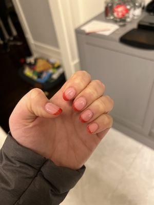 Valentines day french manicure