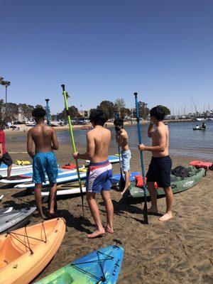 My son and his friends paddle boarding in Marina Del Rey; perfect location, great customer service and beautiful weather!