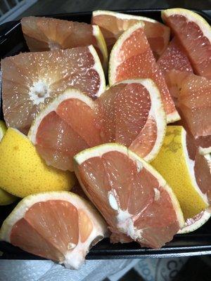 Sweet Ruby Red Grapefruits sliced up and ready to enjoy!