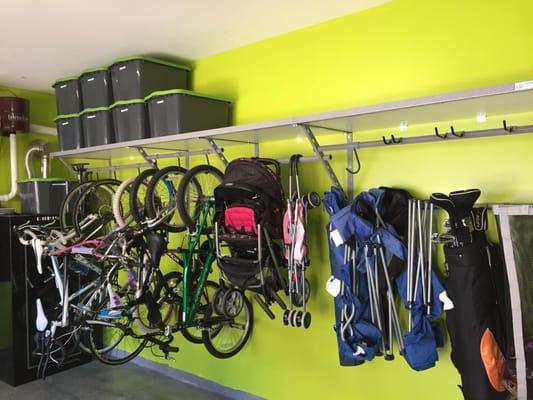 Get everything off the floor with garage shelving!