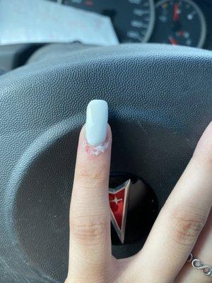 How does my pinky look like this after going to a salon?