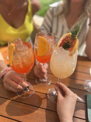 Aperol Spritzes and Grapefruit Mocktail