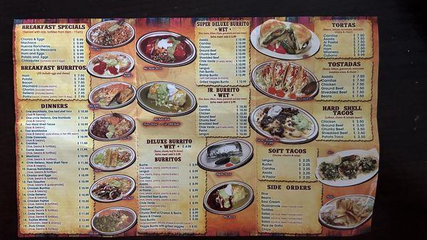 Take out menu as of 5/21/24