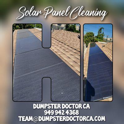 Before and After of solar panel cleaning