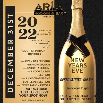 $100 per person for open Bar from 9pm to 1am.
Text 407-474-1068 for reservations!!

RESERVATIONS ONLY