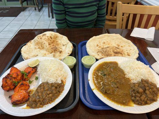 Chicken Boneless Platter Lamb Curry Platter