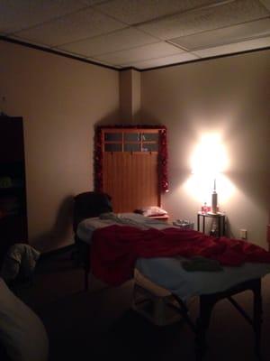 This is the massage room after my massage. I'm not even certain the sheets were newly washed since they smelled.