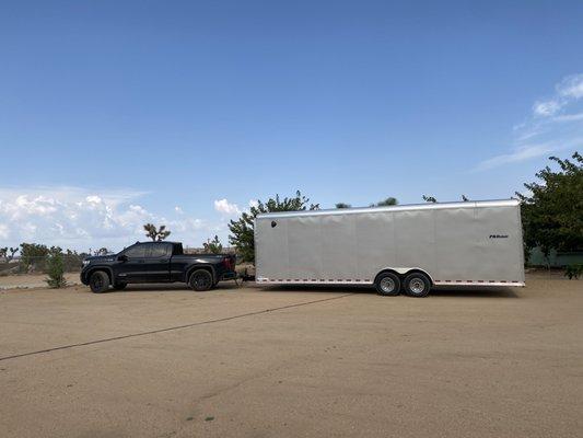 Our brand spanking new 2022 Cargo Express Customized cargo trailer! It's BEAUTIFUL! Thank you Paul and crew for setting us up so nicely!