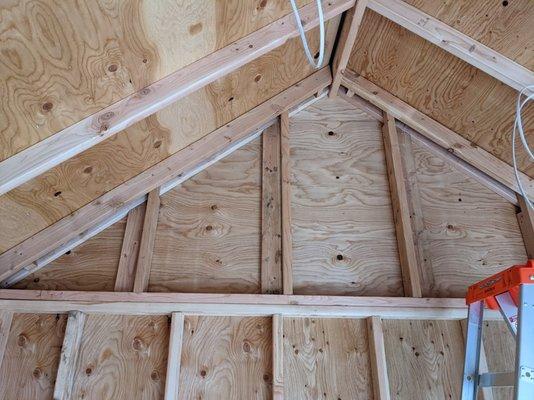 Gable end & roof before insulation