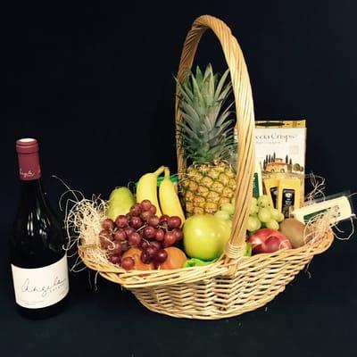 Fruit and local wine basket