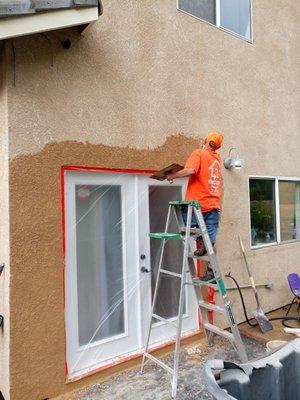 New door install. Finishing stucco.