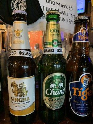 WOW!! Prefer Singha but Chang can't go wrong for $2.50... just bought a mixed 6 pack for togo!