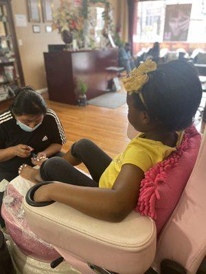 I love the pedicure chair for the kids