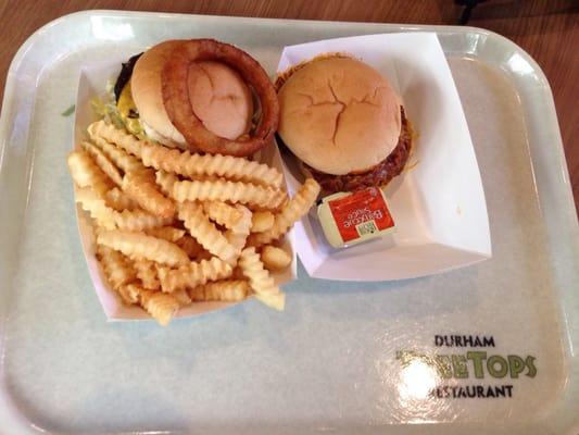 $5.95 BBQ Beef Burger & $10.25 Cheese Burger Platter - Yummy!