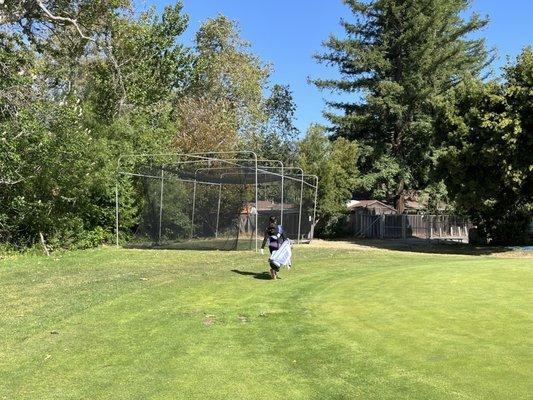 Practice hitting net area