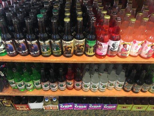 Great selection of bottled soda flavors