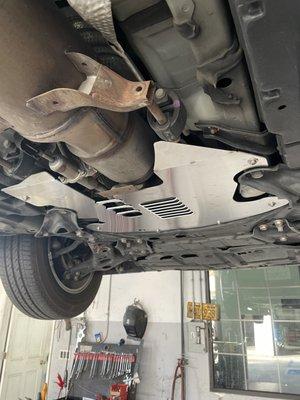 Millercat catalytic converter shield installed - 2