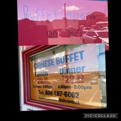 Buffet starts 8/1/22!!  Tomorrow!!!!