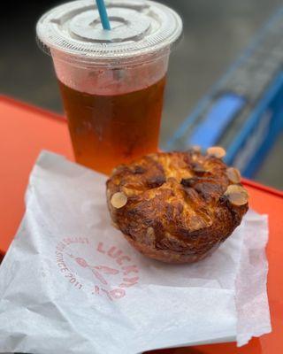 Kouign-Amman 'queen-a-mahn,'  yummy croissant-like pastry folded with delicious caramelized sugar. The perfect amount of light and sweet!