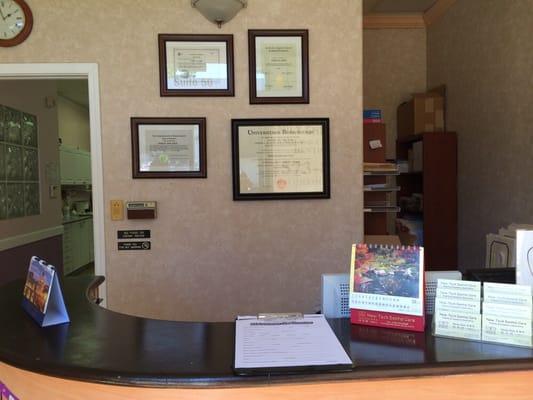 The front desk area is nice and organized! :)