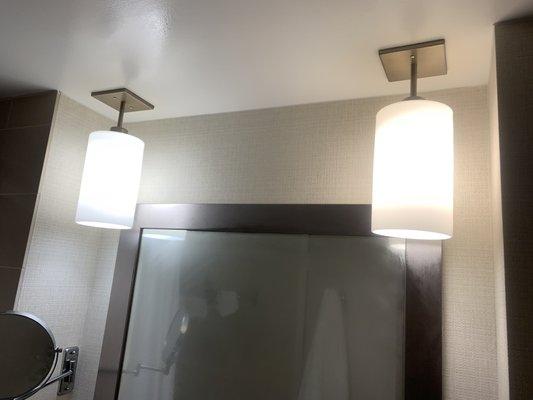 If you can look closely you can clearly see the different light quality in the bathroom.