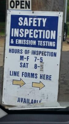 State Inspection Hours of Operation.