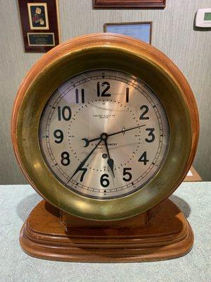 Chelsea station clock from the 1940s, probably recased at some point in the 1950s.