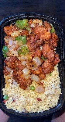 Black pepper chicken with Roast Pork Fried Rice