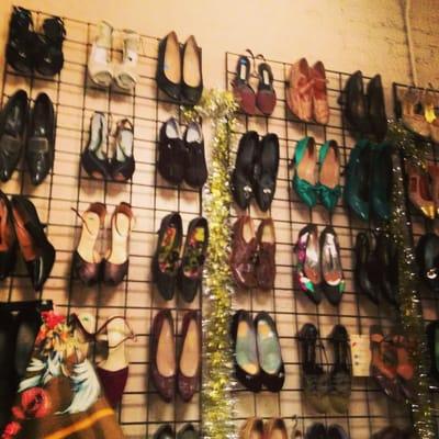 Wall of shoes