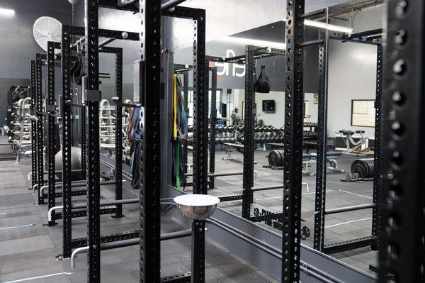 Rogue squat racks.