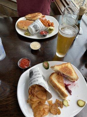 Lunch.  Cheese sandwich with cubano.  Both were good