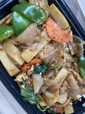 Drunken noodles with Chicken.