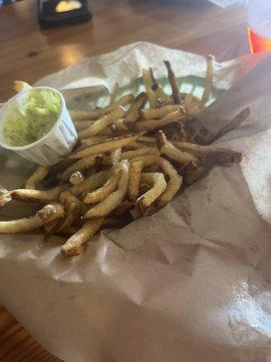 Fries with green goddess sauce