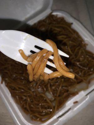 roach leg on lo mein