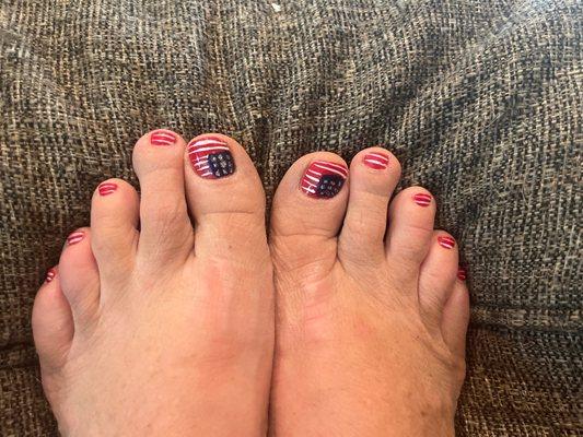 $40 pedicure. Terrible nail art. Kids could have done better.