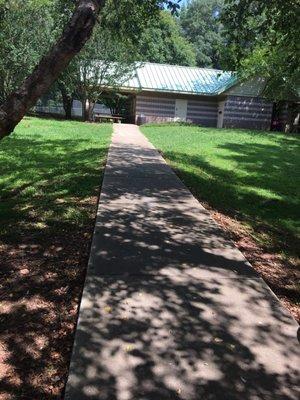 Restrooms at the furthest lot