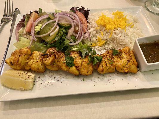 Chicken shish kabob. Boneless.