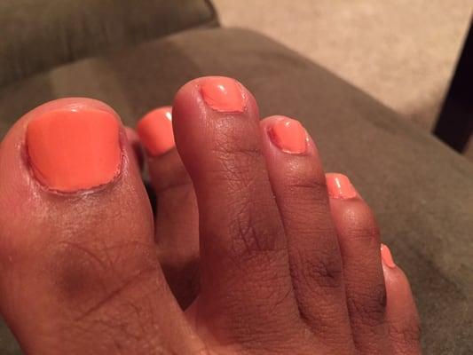 Look like I did my own feet. Smh. Since Frances was not there today. I decided to let someone else do it. A big NO NO.