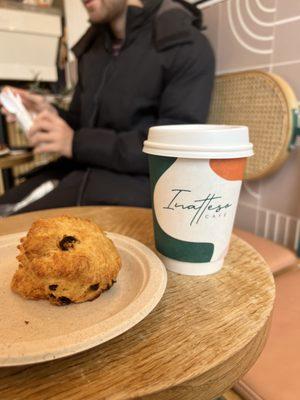 signature scone and small drip coffee