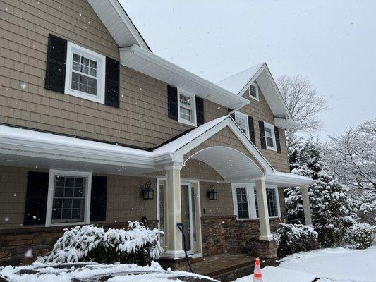 Full exterior remodel including gables and entry way