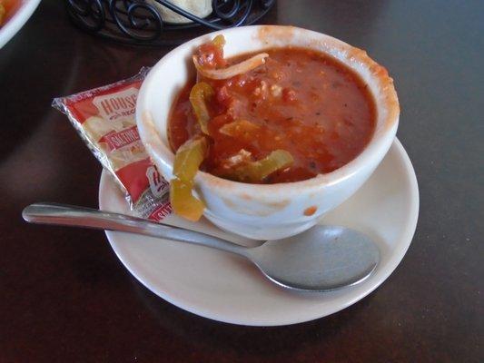 Cajun style tomato basil soup, daily special.