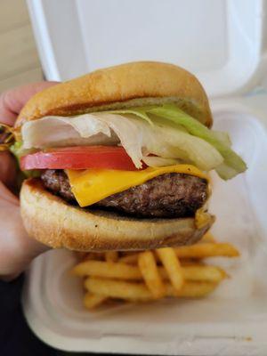 Cheeseburger right off the grill