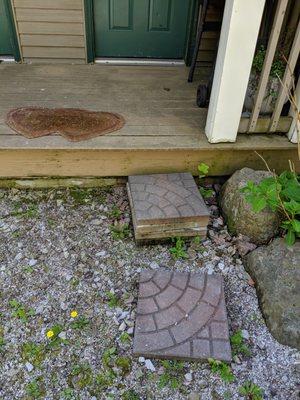 wobbly paver stones as steps