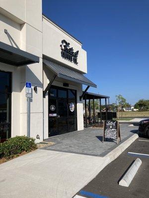 Front entrance and outdoor patio