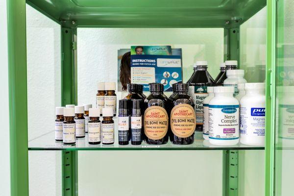 We offer a variety of topicals and supplements to aide your health and beauty journey.