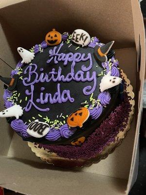 Halloween themed birthday cake