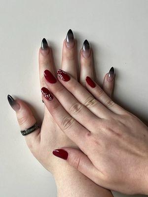 Dip nails and gel polish + design